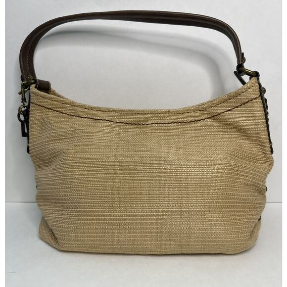 Fossil Genuine Classic 1954 Shoulder Bag Natural & Leather Floral Print Inside - Picture 1 of 10